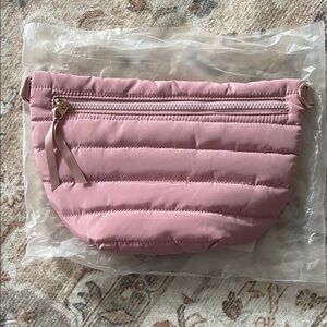 Pink Quilted Crossbody Bag
